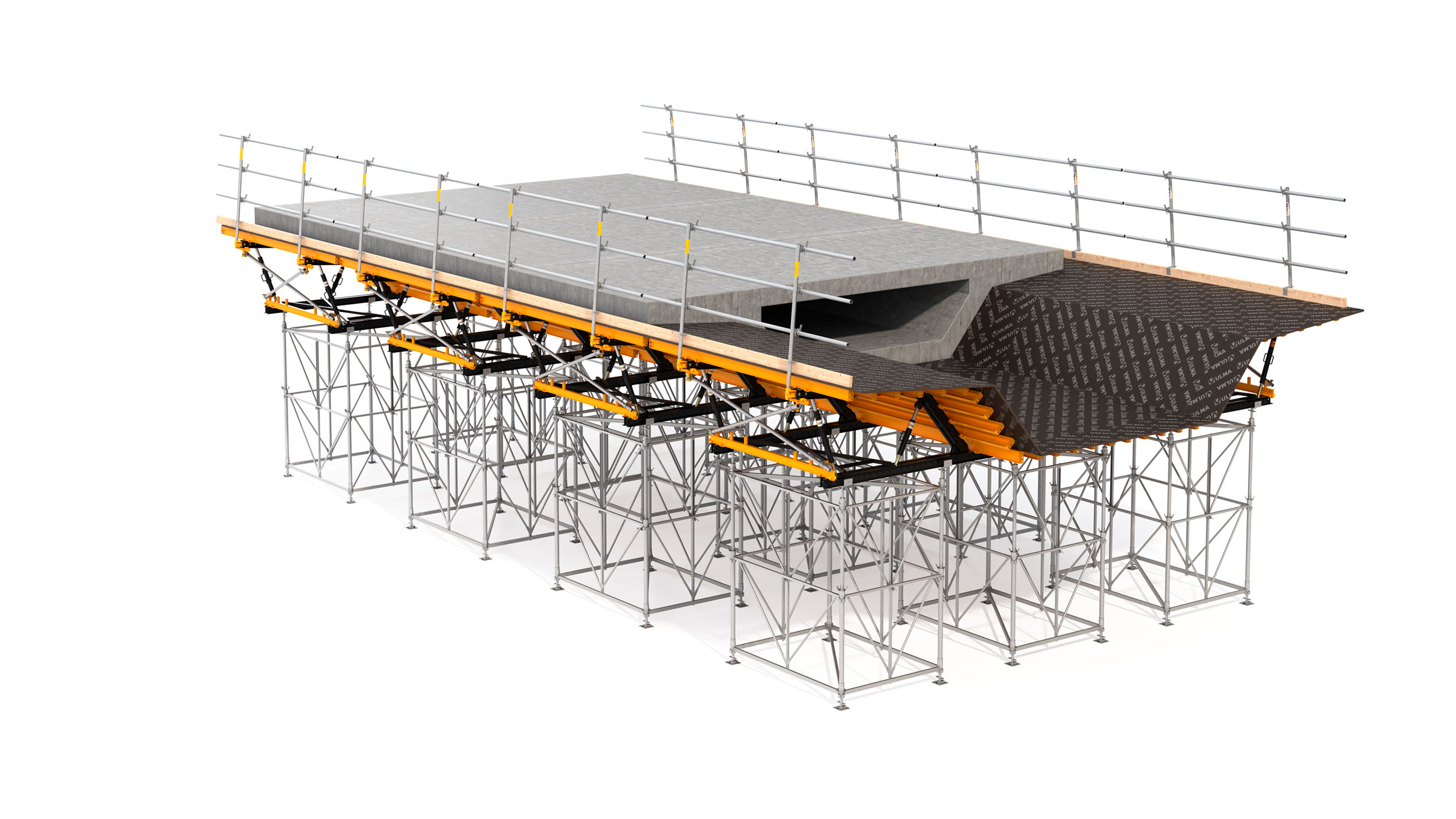 Coffrage polyvalent pour tous types de structures horizontales en béton. Principalement destiné aux ouvrages de génie civil, il s’adapte parfaitement à la forme des sections.