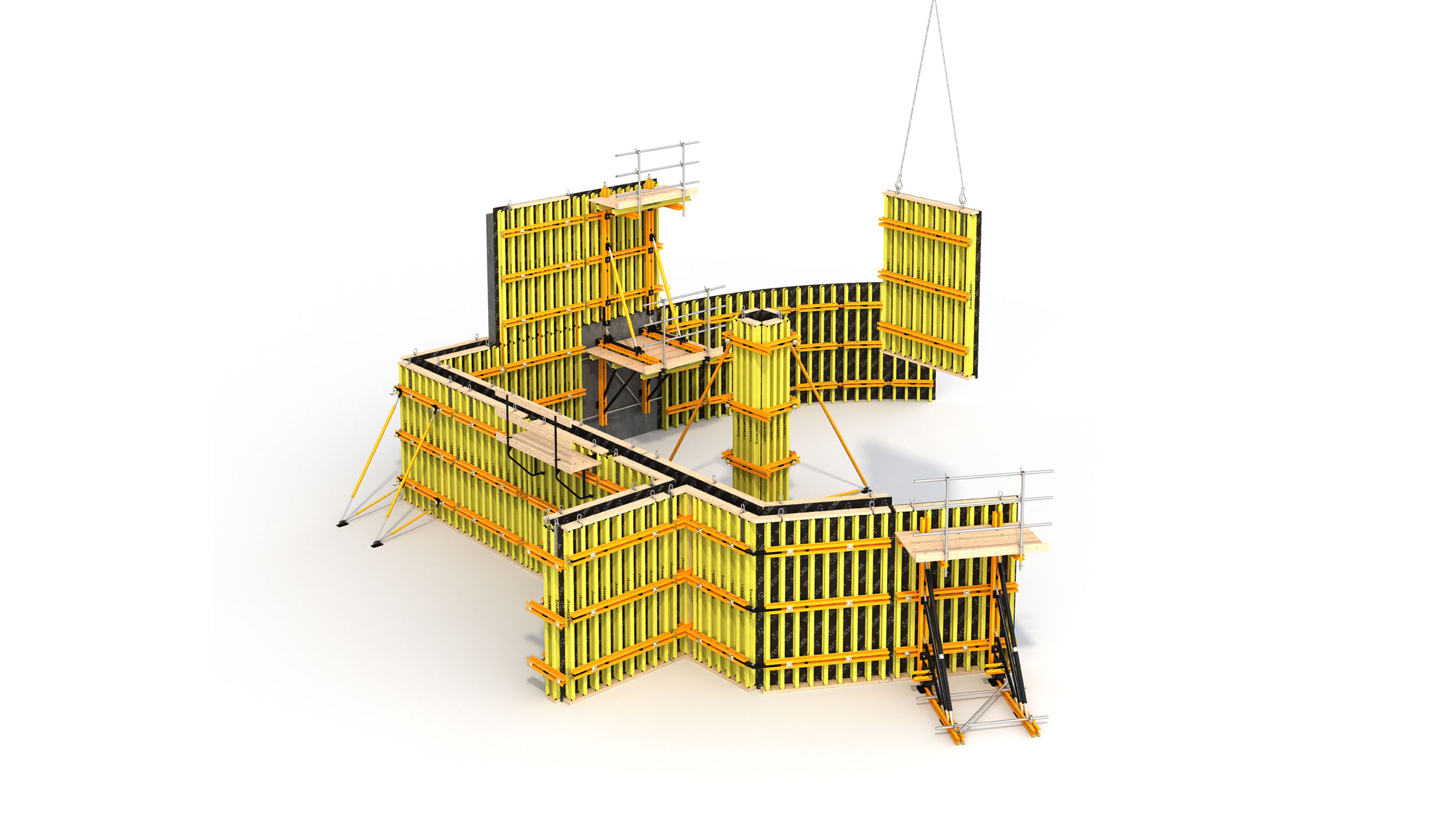 Système de coffrage de poutres flexible et polyvalent pour le bâtiment et le génie civil. Système efficace avec d’excellentes finitions en béton.