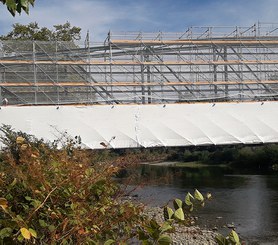 Rénovation d’une passerelle métallique à Billère sur le Gave, France