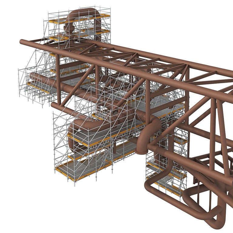 Échafaudage industriel BRIO pour les travaux de construction et de maintenance dans le secteur industriel et énergétique.