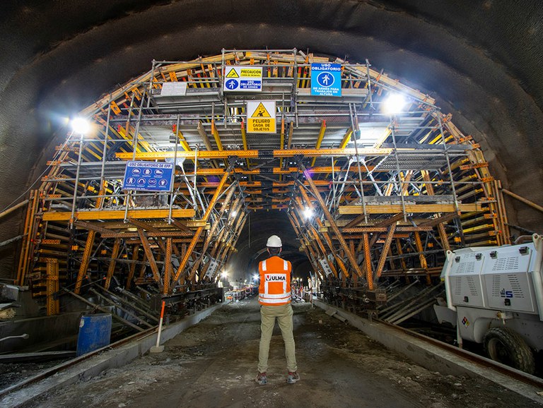 Notre chariot MK utilisé pour la construction du tunnel d’Ollachea, dans la région de Puno