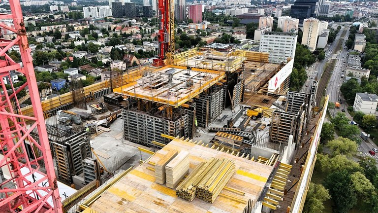 Construction en hauteur à Katowice : technologie de coffrage dans les gratte-ciel
